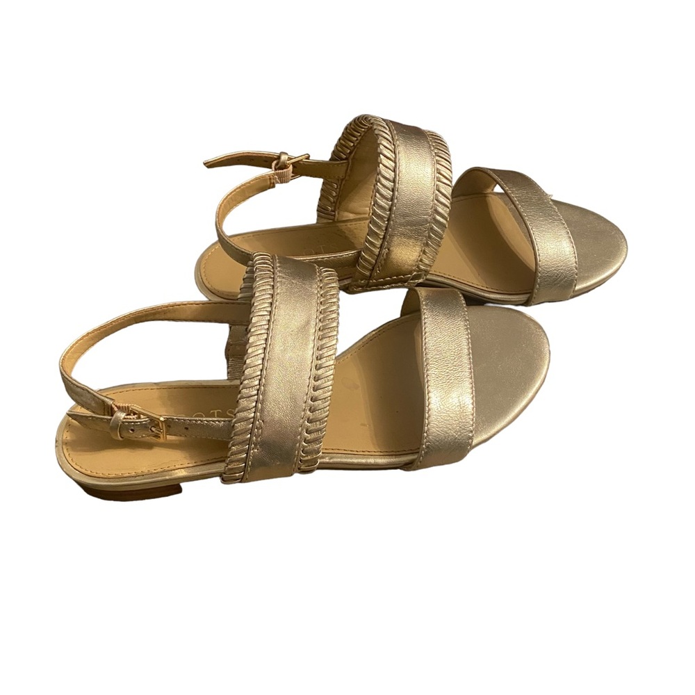 Talbots Keri Whipstitch Gold Metallic Napa Leather Sandal - Picture 4 of 7